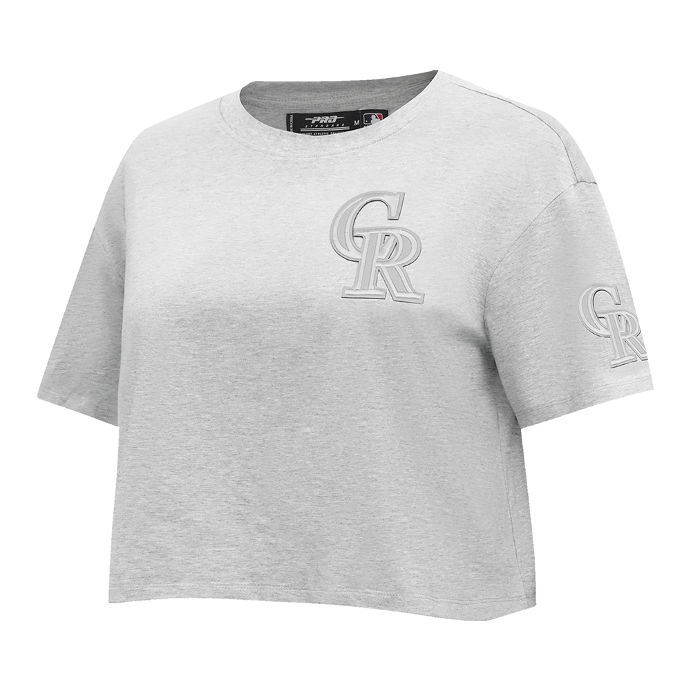 MLB COLORADO ROCKIES TRIPLE TONAL SINGLE JERSEY BOXY WOMEN'S TEE (HEATHER GREY)