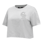 MLB COLORADO ROCKIES TRIPLE TONAL SINGLE JERSEY BOXY WOMEN'S TEE (HEATHER GREY)