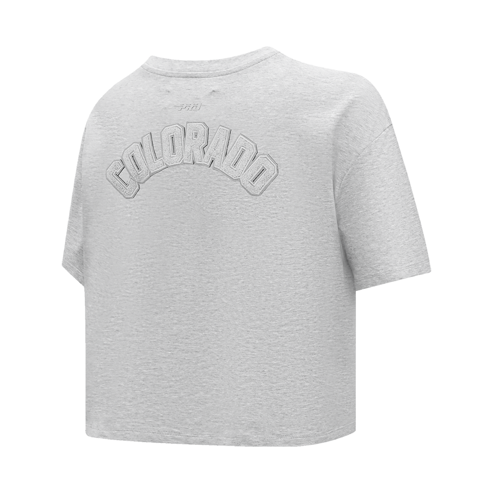 MLB COLORADO ROCKIES TRIPLE TONAL SINGLE JERSEY BOXY WOMEN'S TEE (HEATHER GREY)