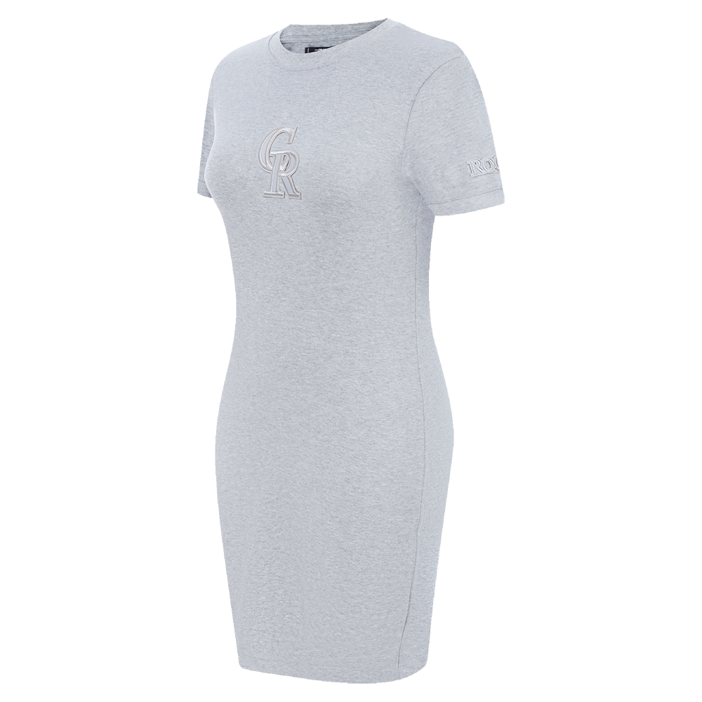 MLB COLORADO ROCKIES TRIPLE TONAL BODYCON WOMEN'S DRESS (HEATHER GREY)