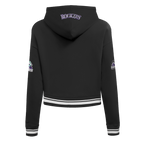 MLB COLORADO ROCKIES RETRO CLASSIC CHANDAIL À CAPUCHON COURT CÔTELÉ POUR FEMME (NOIR)