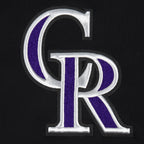 MLB COLORADO ROCKIES RETRO CLASSIC CHANDAIL À CAPUCHON COURT CÔTELÉ POUR FEMME (NOIR)