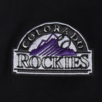MLB COLORADO ROCKIES RETRO CLASSIC CHANDAIL À CAPUCHON COURT CÔTELÉ POUR FEMME (NOIR)