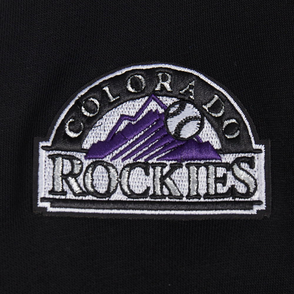 MLB COLORADO ROCKIES RETRO CLASSIC CHANDAIL À CAPUCHON COURT CÔTELÉ POUR FEMME (NOIR)