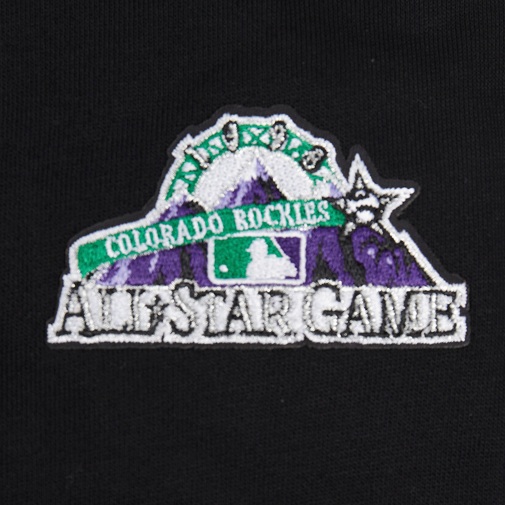 MLB COLORADO ROCKIES RETRO CLASSIC CHANDAIL À CAPUCHON COURT CÔTELÉ POUR FEMME (NOIR)
