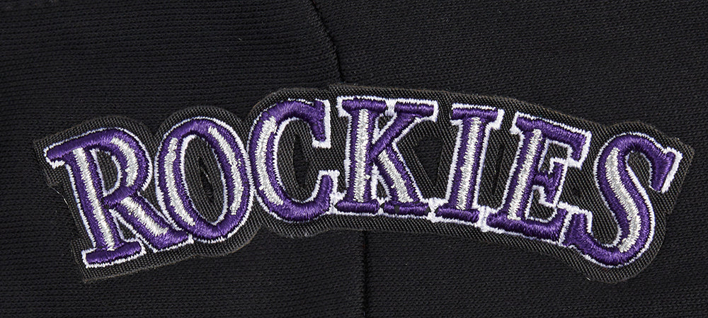 MLB COLORADO ROCKIES RETRO CLASSIC CHANDAIL À CAPUCHON COURT CÔTELÉ POUR FEMME (NOIR)