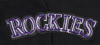 MLB COLORADO ROCKIES RETRO CLASSIC CHANDAIL À CAPUCHON COURT CÔTELÉ POUR FEMME (NOIR)