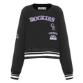 MLB COLORADO ROCKIES RETRO CLASSIC WOMEN'S RIB CREWNECK (BLACK)