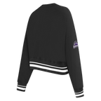 MLB COLORADO ROCKIES RETRO CLASSIC WOMEN'S RIB CREWNECK (BLACK)