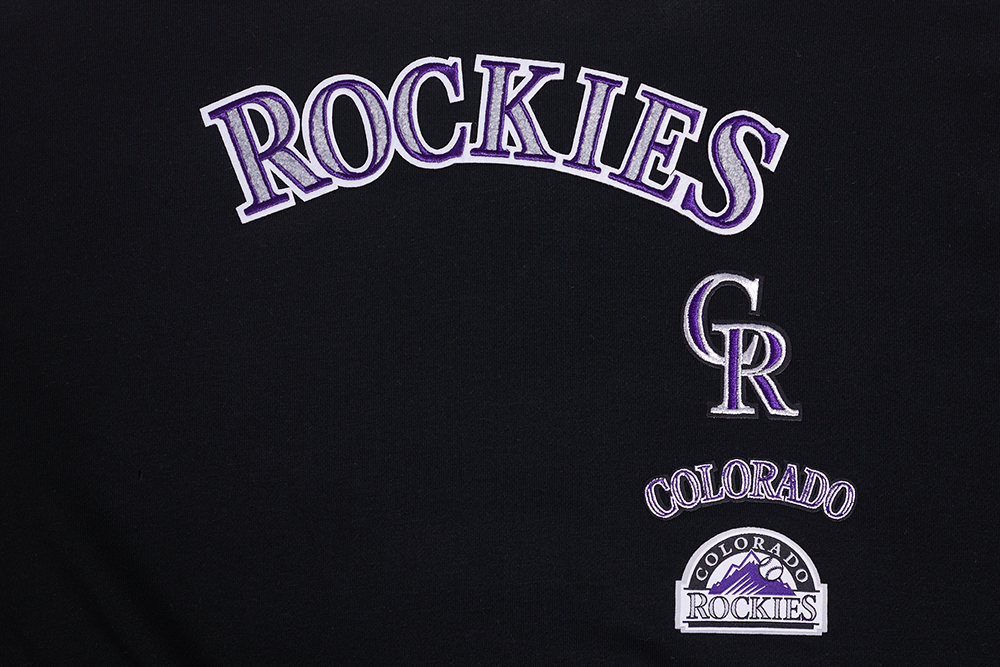 MLB COLORADO ROCKIES RETRO CLASSIC WOMEN'S RIB CREWNECK (BLACK)