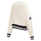 MLB COLORADO ROCKIES RETRO CLASSIC CHANDAIL À COL ROND CÔTELÉ POUR FEMME (COQUILLE D'ŒUF/NOIR)