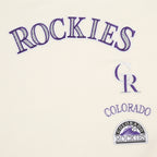 MLB COLORADO ROCKIES RETRO CLASSIC CHANDAIL À COL ROND CÔTELÉ POUR FEMME (COQUILLE D'ŒUF/NOIR)