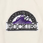 MLB COLORADO ROCKIES RETRO CLASSIC CHANDAIL À COL ROND CÔTELÉ POUR FEMME (COQUILLE D'ŒUF/NOIR)