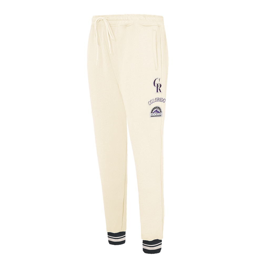 MLB COLORADO ROCKIES RETRO CLASSIC PANTALON OUATÉ CÔTELÉ POUR FEMME (COQUILLE D'ŒUF/NOIR)