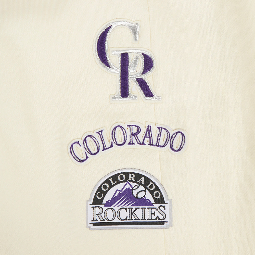 MLB COLORADO ROCKIES RETRO CLASSIC PANTALON OUATÉ CÔTELÉ POUR FEMME (COQUILLE D'ŒUF/NOIR)
