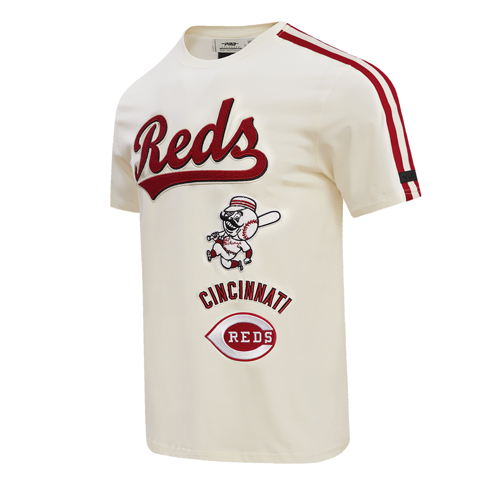 MLB CINCINNATI REDS RETRO CLASSIC HAUT À RAYURES POUR HOMME (COQUILLE D'ŒUF/ROUGE)