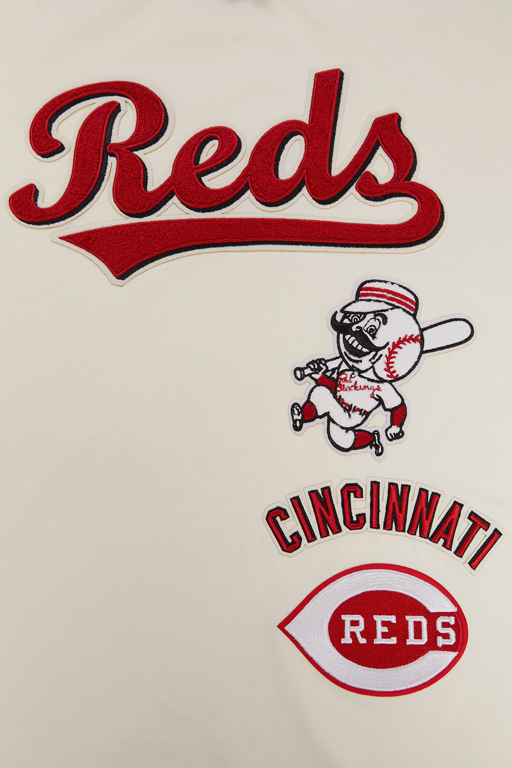MLB CINCINNATI REDS RETRO CLASSIC HAUT À RAYURES POUR HOMME (COQUILLE D'ŒUF/ROUGE)