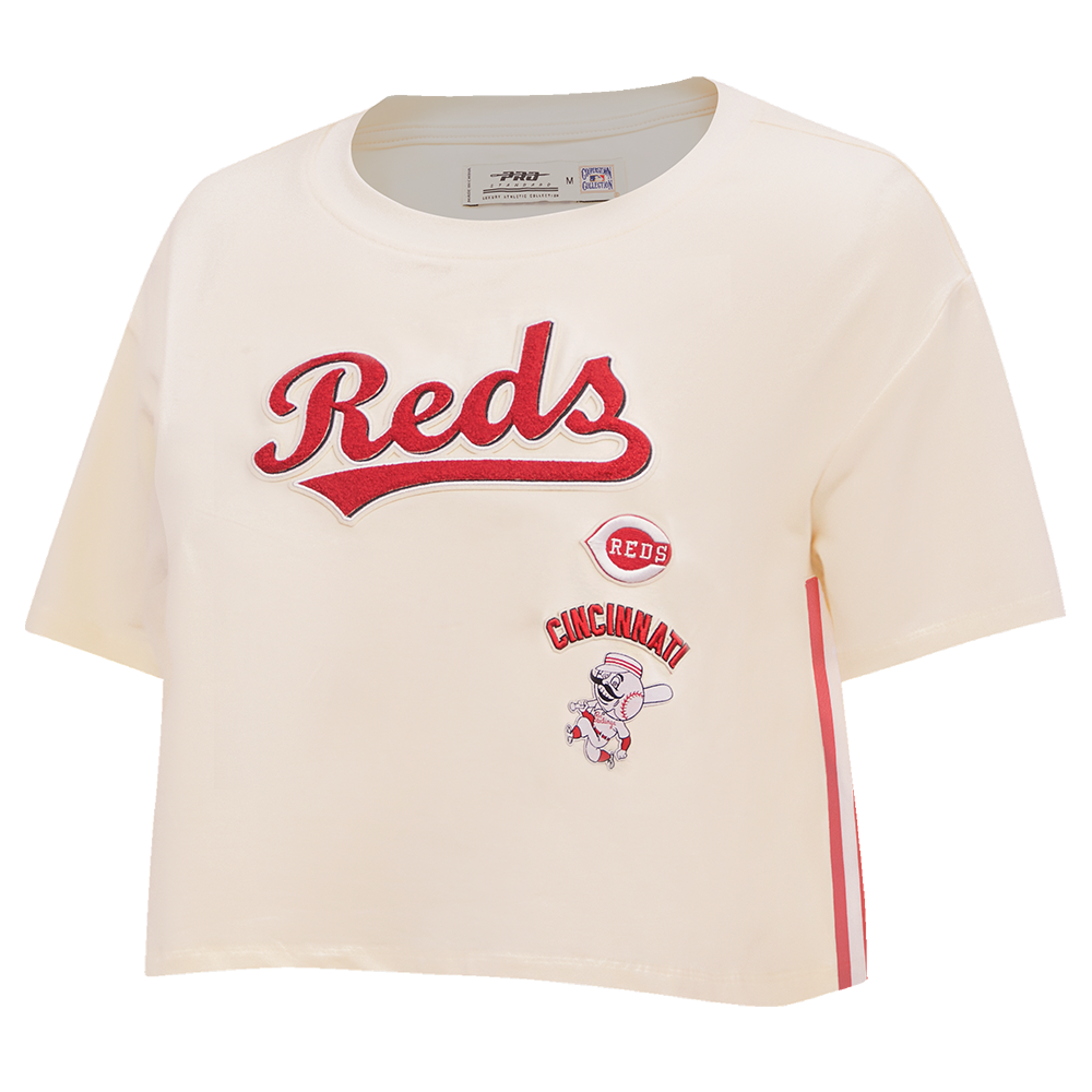 MLB CINCINNATI REDS RETRO CLASSIC WOMEN'S BOXY TOP (EGGSHELL)
