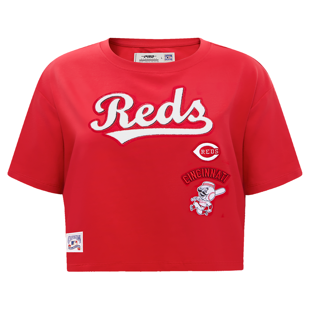 MLB CINCINNATI REDS RETRO CLASSIC WOMEN'S BOXY TOP (RED)
