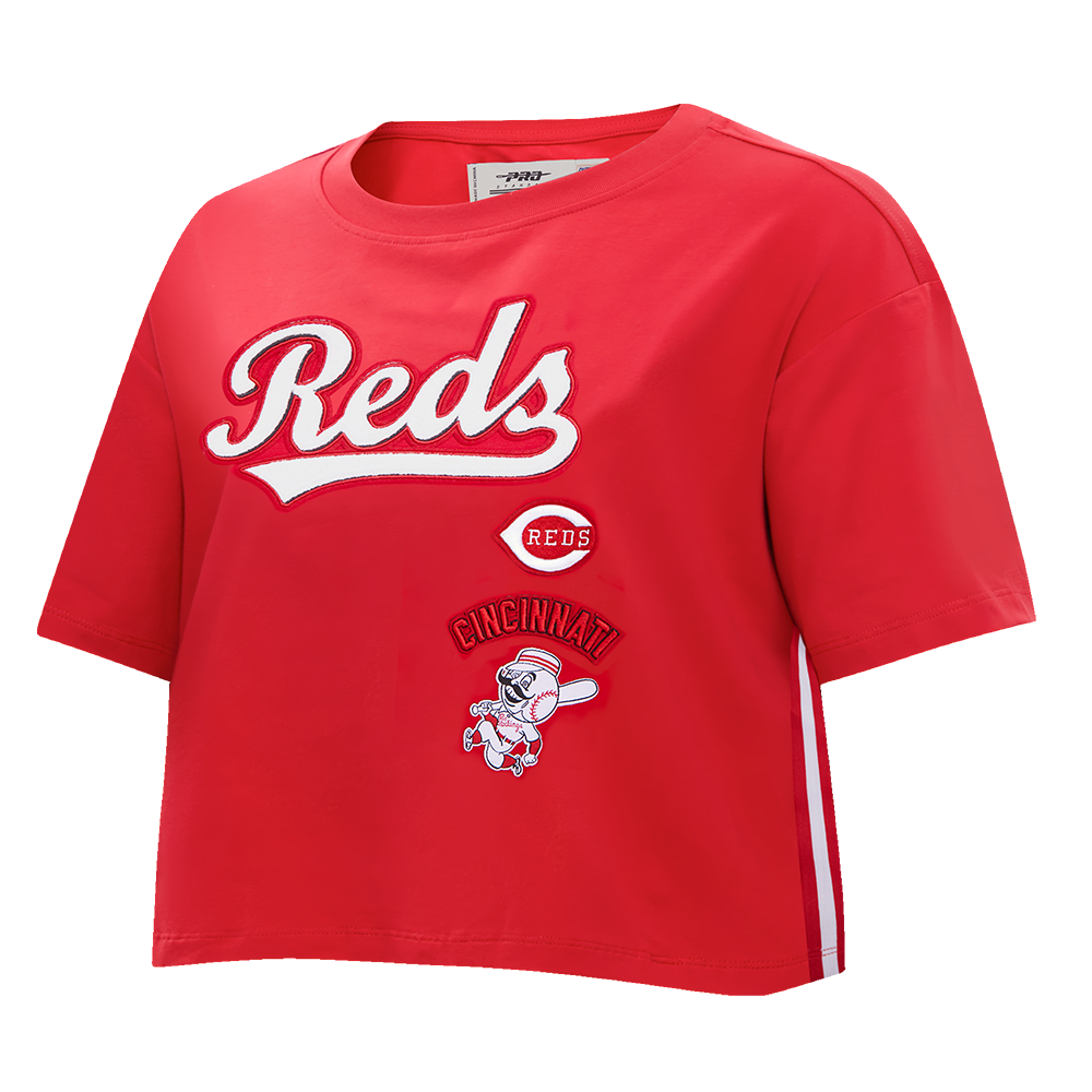 MLB CINCINNATI REDS RETRO CLASSIC WOMEN'S BOXY TOP (RED)
