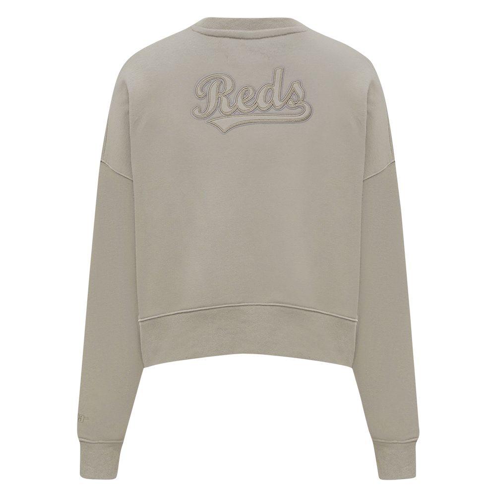 MLB CINCINNATI REDS NEUTRAL CHANDAIL À COL ROND EN MOLLETON (TAUPE)