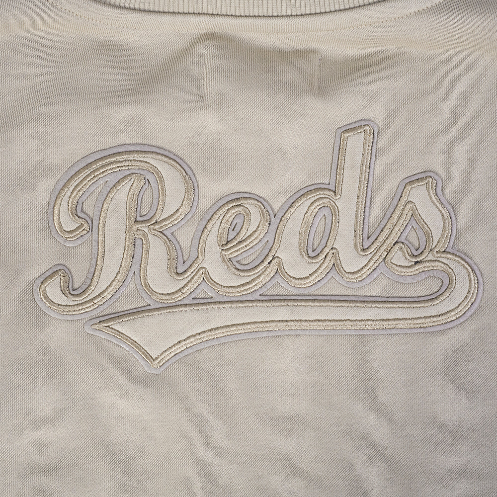MLB CINCINNATI REDS NEUTRAL CHANDAIL À COL ROND EN MOLLETON (TAUPE)