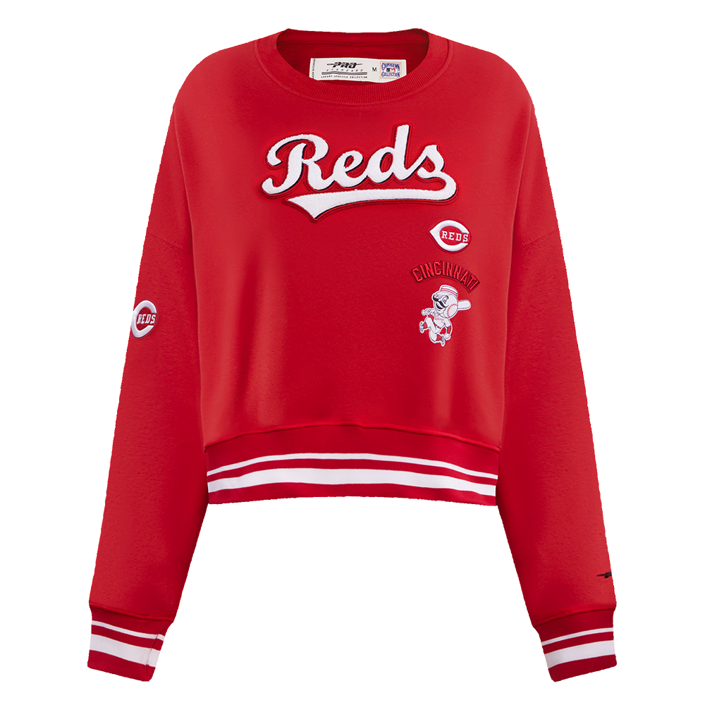 MLB CINCINNATI REDS RETRO CLASSIC CHANDAIL À COL ROND CÔTELÉ POUR FEMME (ROUGE)