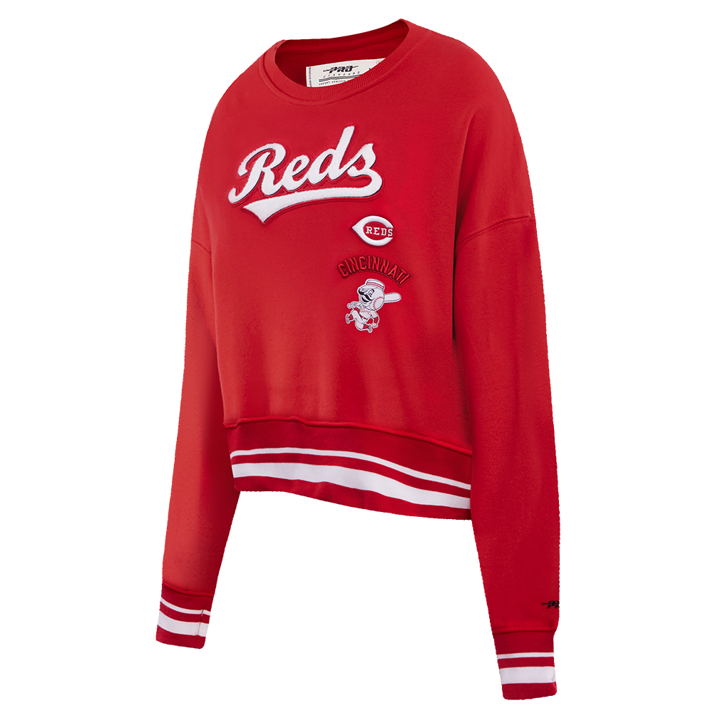 MLB CINCINNATI REDS RETRO CLASSIC CHANDAIL À COL ROND CÔTELÉ POUR FEMME (ROUGE)