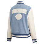 MLB CINCINNATI REDS VARSITY BLUES WOMEN'S DENIM VARSITY JACKET (DENIM/LINEN)