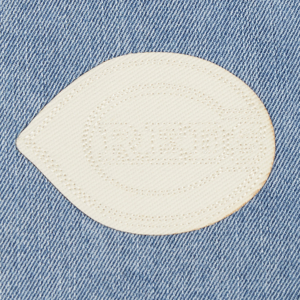 MLB CINCINNATI REDS VARSITY BLUES WOMEN'S DENIM VARSITY JACKET (DENIM/LINEN)