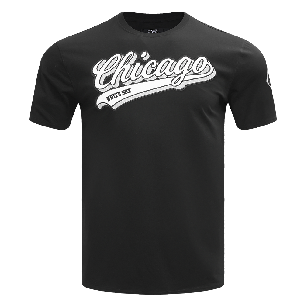 MLB CHICAGO WHITE SOX SCRIPT TAIL HAUT EN JERSEY SIMPLE POUR HOMME (NOIR)