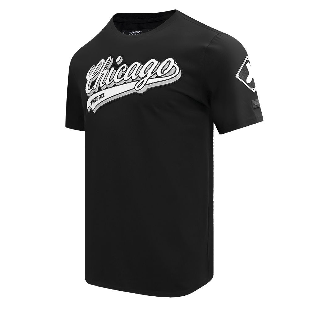 MLB CHICAGO WHITE SOX SCRIPT TAIL HAUT EN JERSEY SIMPLE POUR HOMME (NOIR)