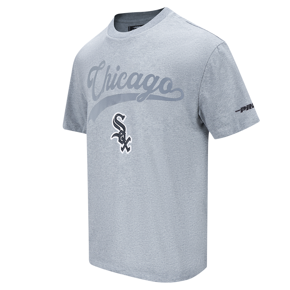 MLB CHICAGO WHITE SOX LIVING LARGE HAUT EN JERSEY DE COTON À ÉPAULES TOMBANTES POUR HOMME (GRIS CHINÉ FONCÉ)