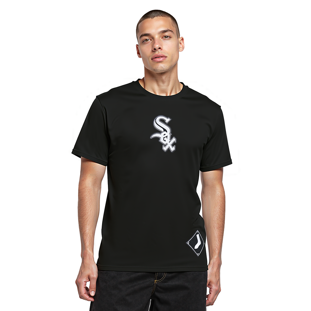 MLB CHICAGO WHITE SOX WINGSPAN HAUT EN JERSEY DE COTON À ÉPAULES TOMBANTES V2 POUR HOMME (NOIR)
