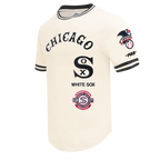 MLB CHICAGO WHITE SOX RETRO CLASSICS HAUT EN MAILLE DOUBLE POUR HOMME (COQUILLE D'ŒUF/NOIR)