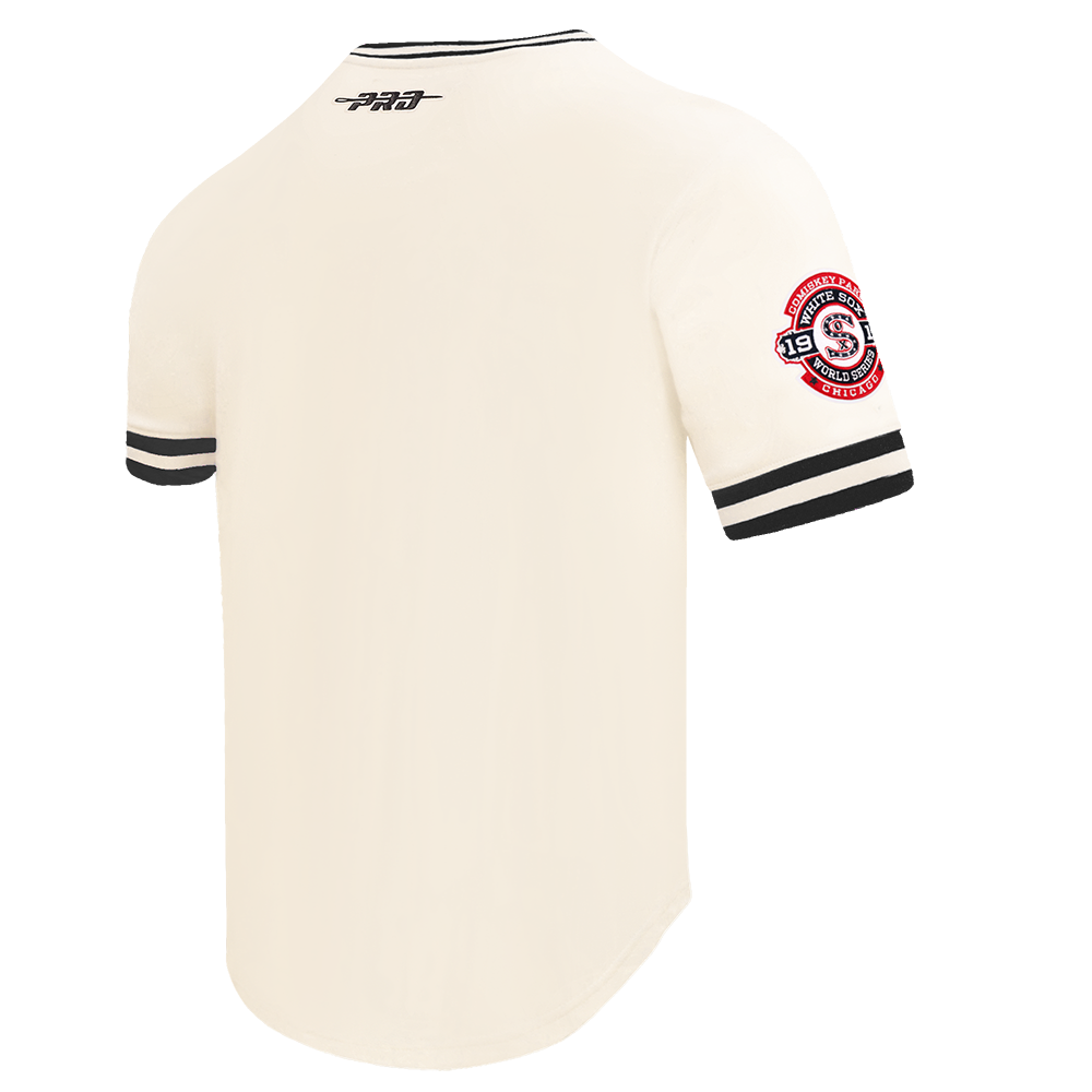 MLB CHICAGO WHITE SOX RETRO CLASSICS HAUT EN MAILLE DOUBLE POUR HOMME (COQUILLE D'ŒUF/NOIR)