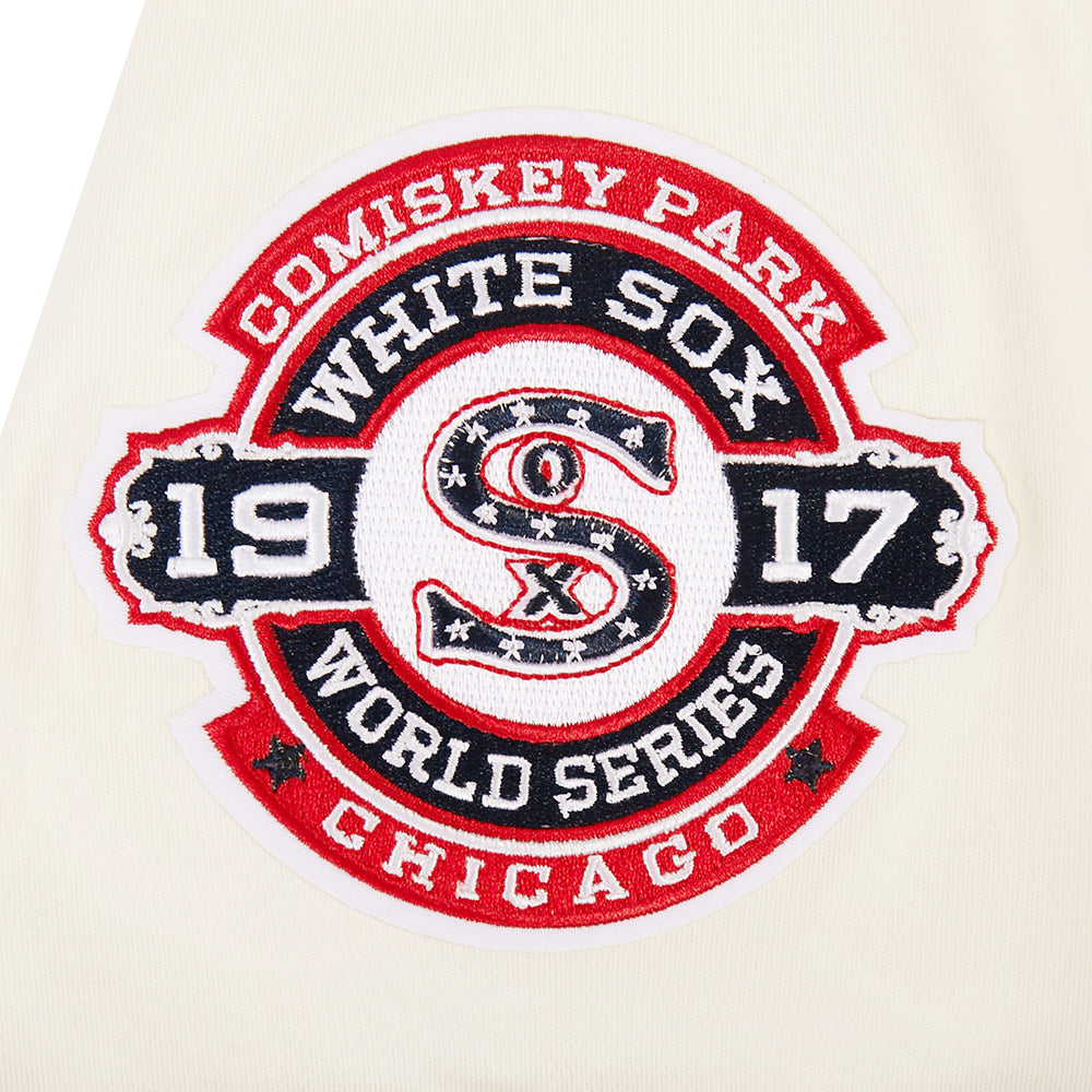 MLB CHICAGO WHITE SOX RETRO CLASSICS HAUT EN MAILLE DOUBLE POUR HOMME (COQUILLE D'ŒUF/NOIR)