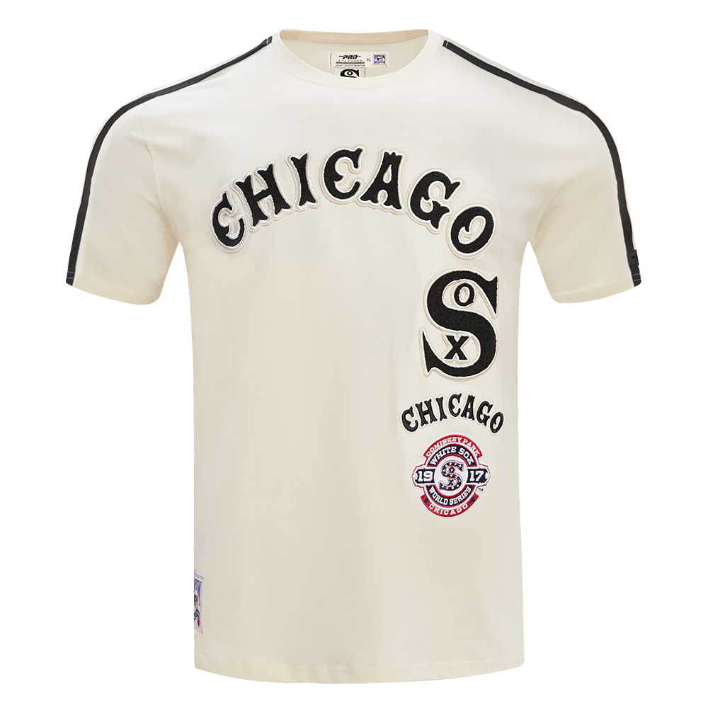 MLB CHICAGO WHITE SOX RETRO CLASSIC HAUT À RAYURES POUR HOMME (COQUILLE D'ŒUF/NOIR)