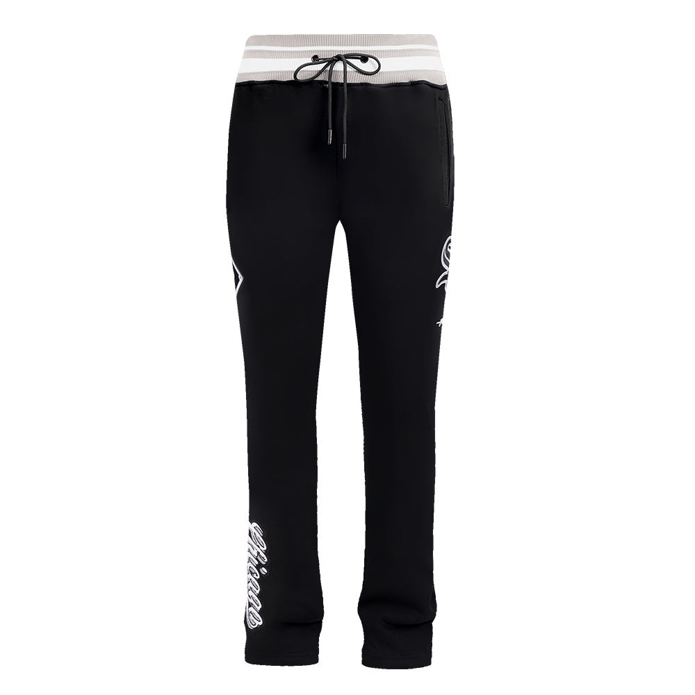 MLB CHICAGO WHITE SOX SCRIPT TAIL PANTALON OUATÉ EN MOLLETON CÔTELÉ POUR HOMME (NOIR/GRIS)