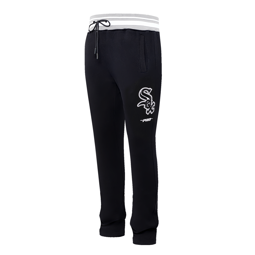 MLB CHICAGO WHITE SOX SCRIPT TAIL PANTALON OUATÉ EN MOLLETON CÔTELÉ POUR HOMME (NOIR/GRIS)