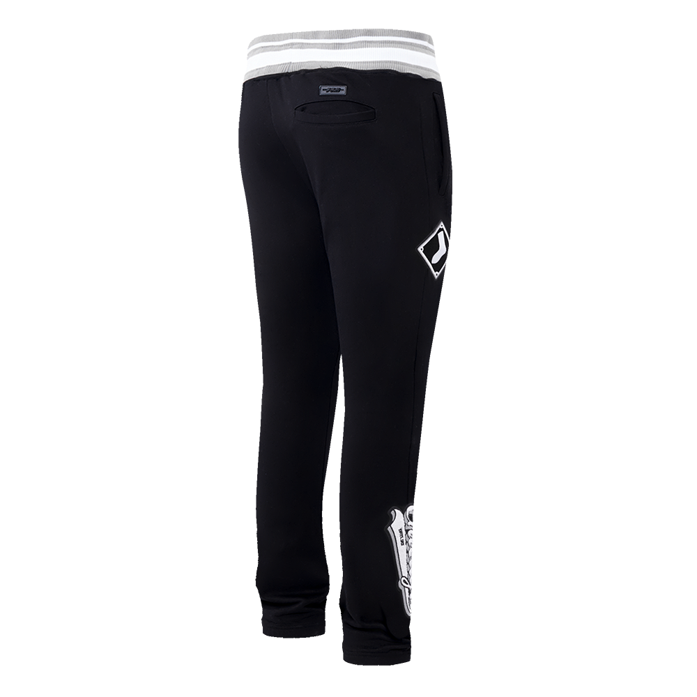 MLB CHICAGO WHITE SOX SCRIPT TAIL PANTALON OUATÉ EN MOLLETON CÔTELÉ POUR HOMME (NOIR/GRIS)