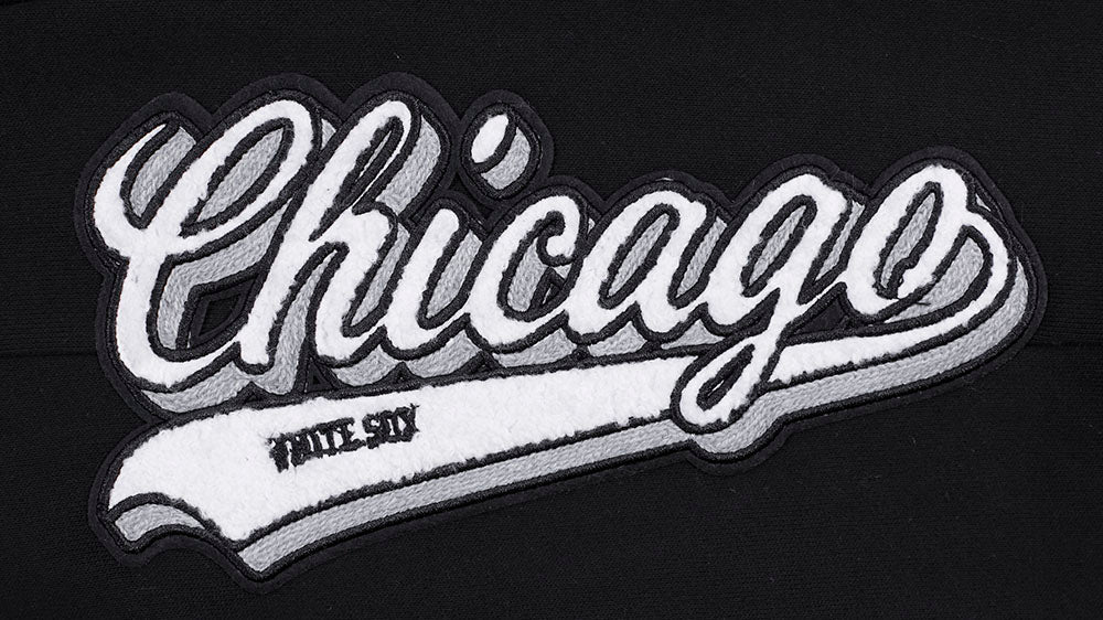 MLB CHICAGO WHITE SOX SCRIPT TAIL PANTALON OUATÉ EN MOLLETON CÔTELÉ POUR HOMME (NOIR/GRIS)