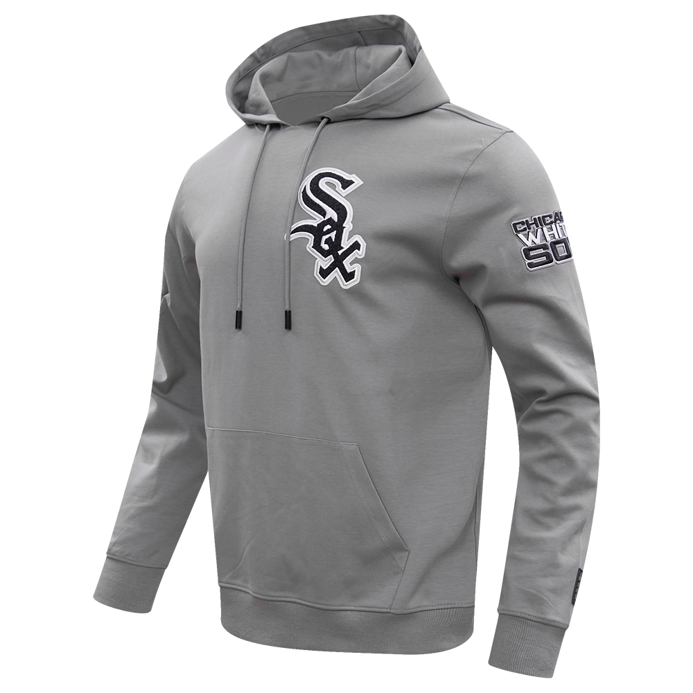 MLB CHICAGO WHITE SOX CLASSIC CHENILLE MEN'S PULLOVER HOODIE (GRAY)