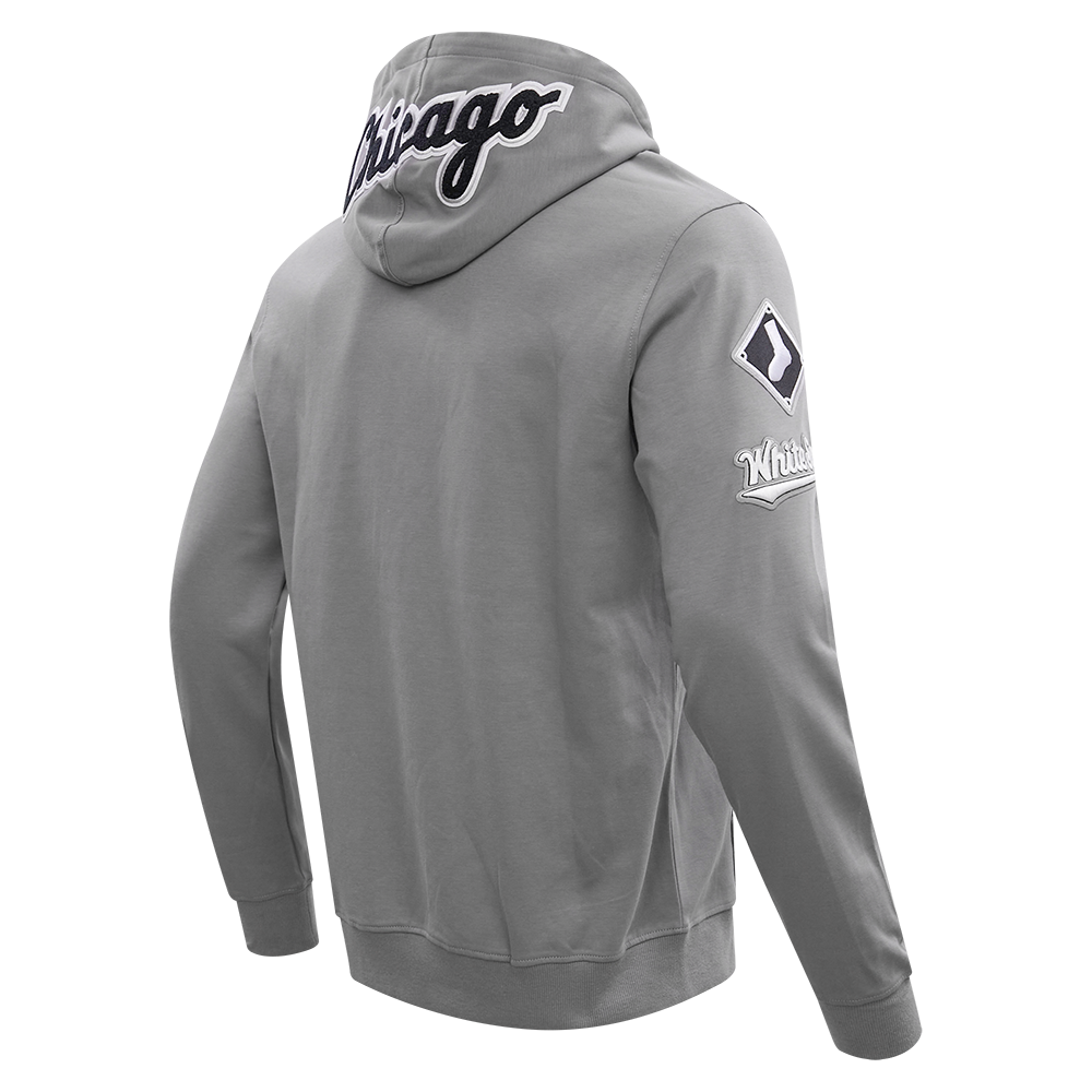 MLB CHICAGO WHITE SOX CLASSIC CHENILLE CHANDAIL À CAPUCHON POUR HOMME (GRIS)