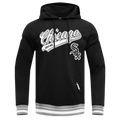 MLB CHICAGO WHITE SOX SCRIPT TAIL MEN'S RIB FLC PO HOODIE (BLACK/GRAY)