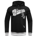 MLB CHICAGO WHITE SOX SCRIPT TAIL MEN'S RIB FLC PO HOODIE (BLACK/GRAY)
