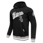 MLB CHICAGO WHITE SOX SCRIPT TAIL MEN'S RIB FLC PO HOODIE (BLACK/GRAY)