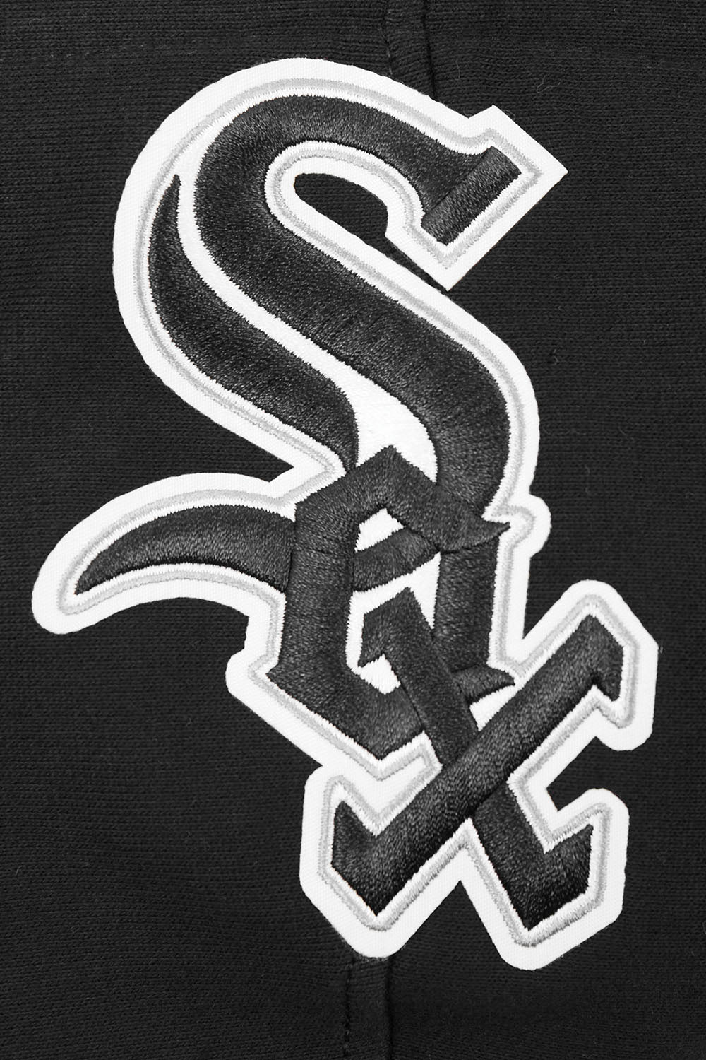 MLB CHICAGO WHITE SOX SCRIPT TAIL MEN'S RIB FLC PO HOODIE (BLACK/GRAY)