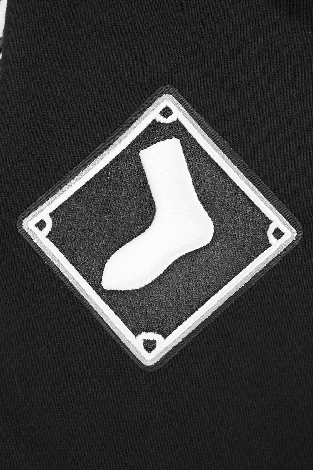MLB CHICAGO WHITE SOX SCRIPT TAIL MEN'S RIB FLC PO HOODIE (BLACK/GRAY)