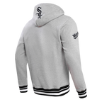 MLB CHICAGO WHITE SOX SCRIPT TAIL MEN'S RIB FLC PO HOODIE (HEATHER GRAY/BLACK)
